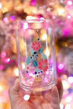 Load image into Gallery viewer, Festive Floral Tree Can Shaped Glass