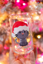 Load image into Gallery viewer, Meowy Christmas Can Shaped Glass