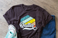 Load image into Gallery viewer, Groovy Stitches: Retro Quilter T-Shirt