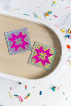 Load image into Gallery viewer, Double Star Quilt Block Glitter Vinyl Sticker