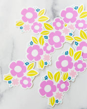Load image into Gallery viewer, Playground Bloom Sticker – Colorful Floral + Sawtooth Star Design | Quilting-Inspired Vinyl Sticker