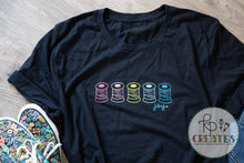 Load image into Gallery viewer, Outlined Rainbow Spools T-Shirt