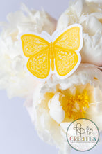 Load image into Gallery viewer, Yellow Butterfly Clear Vinyl Sticker