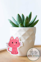 Load image into Gallery viewer, Pink Cat Vinyl Sticker