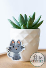 Load image into Gallery viewer, Grey Tabby Cat Vinyl Sticker