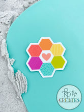 Load image into Gallery viewer, Rainbow Hexie Love Vinyl Sticker