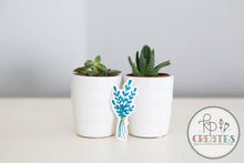 Load image into Gallery viewer, Teal Floral Clear Vinyl Sticker