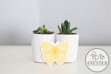 Load image into Gallery viewer, Yellow Butterfly Clear Vinyl Sticker