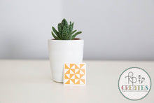 Load image into Gallery viewer, Orange Pinwheel Quilt Block Vinyl Sticker