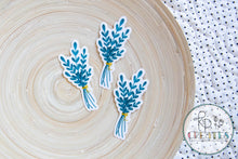 Load image into Gallery viewer, Teal Floral Clear Vinyl Sticker