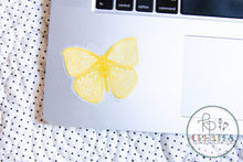 Load image into Gallery viewer, Yellow Butterfly Clear Vinyl Sticker