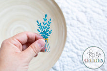 Load image into Gallery viewer, Teal Floral Clear Vinyl Sticker
