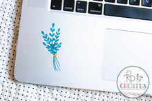 Load image into Gallery viewer, Teal Floral Clear Vinyl Sticker