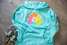 Load image into Gallery viewer, Rainbow Hexie Love Hoodie