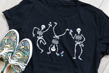 Load image into Gallery viewer, Skeleton Jig T-Shirt – Cute Dancing Skeleton Halloween Shirt
