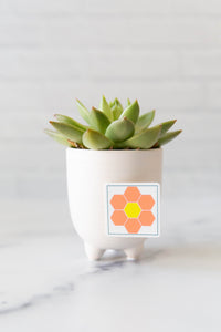 Hexie Flower Quilt Block Sticker