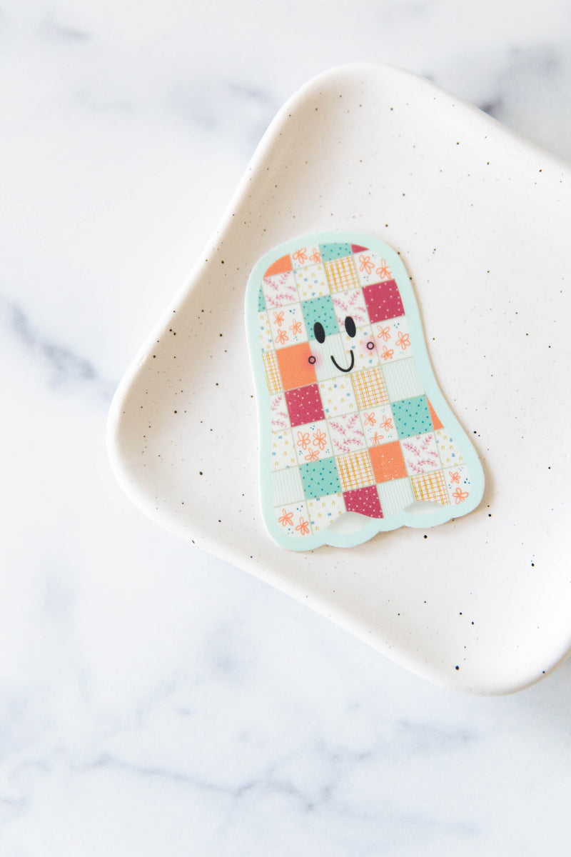 Patchwork Ghost Vinyl Sticker – KPerreaultCreates