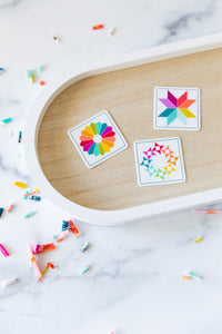 Rainbow Dresden Quilt Block Sticker