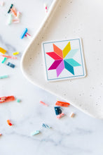 Load image into Gallery viewer, Rainbow Star Quilt Block Sticker

