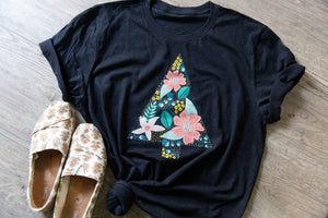 Festive Floral Christmas Tree T-shirt