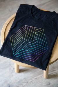 Colorful Rainbow Hexie Linework T-Shirt
