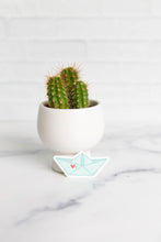 Load image into Gallery viewer, Origami Paper Boat Vinyl Sticker
