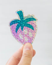 Load image into Gallery viewer, Strawberry Sparkle Sticker- Glitter Pink Strawberry Vinyl Sticker | ColorPop Playground Collection
