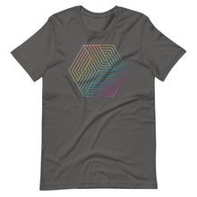 Load image into Gallery viewer, Colorful Rainbow Hexie Linework T-Shirt

