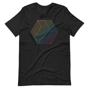 Colorful Rainbow Hexie Linework T-Shirt