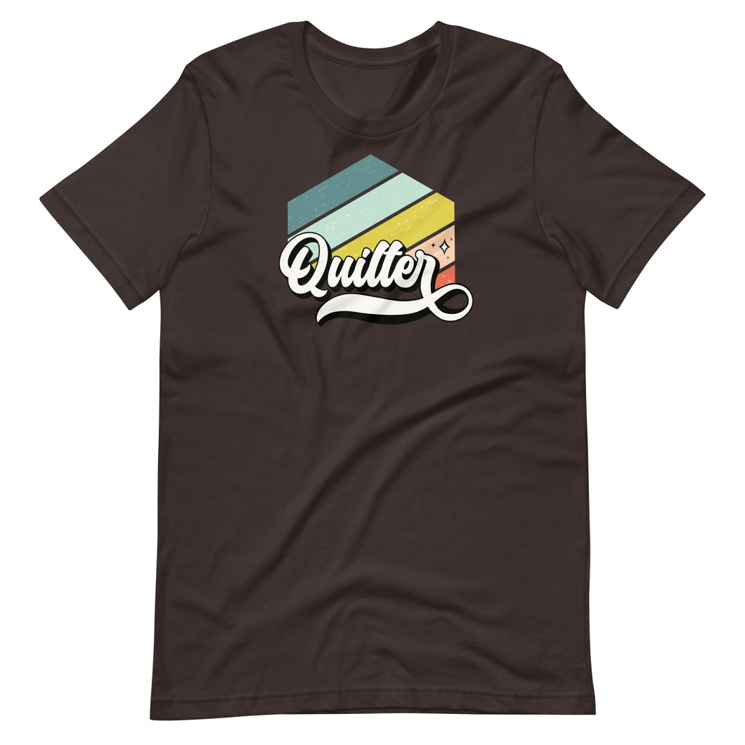 Groovy Stitches: Retro Quilter T-Shirt