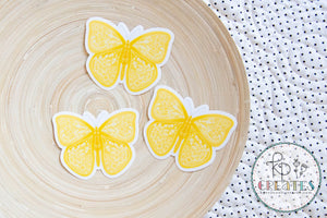 Yellow Butterfly Clear Vinyl Sticker
