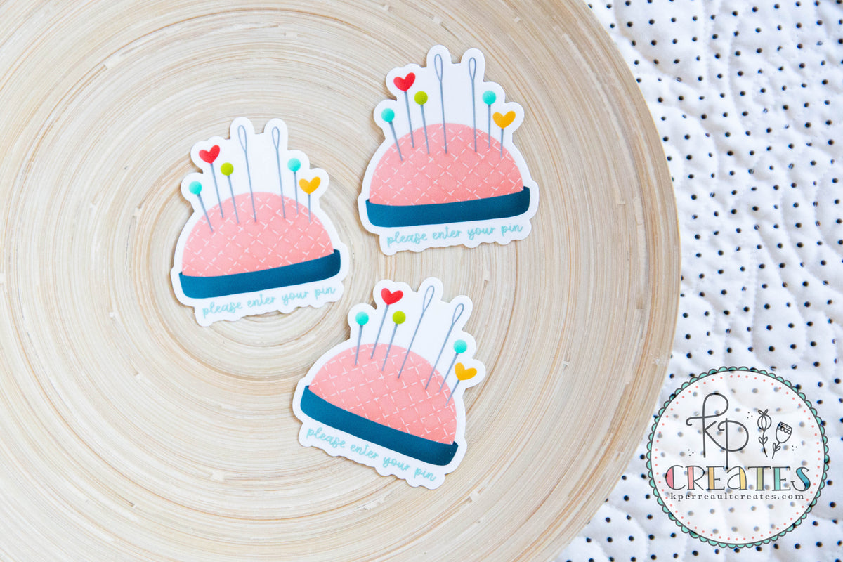 Pin Cushion Vinyl Sticker – KPerreaultCreates
