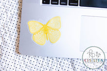 Load image into Gallery viewer, Yellow Butterfly Clear Vinyl Sticker
