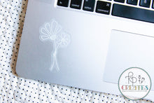 Load image into Gallery viewer, White Floral Clear Vinyl Sticker
